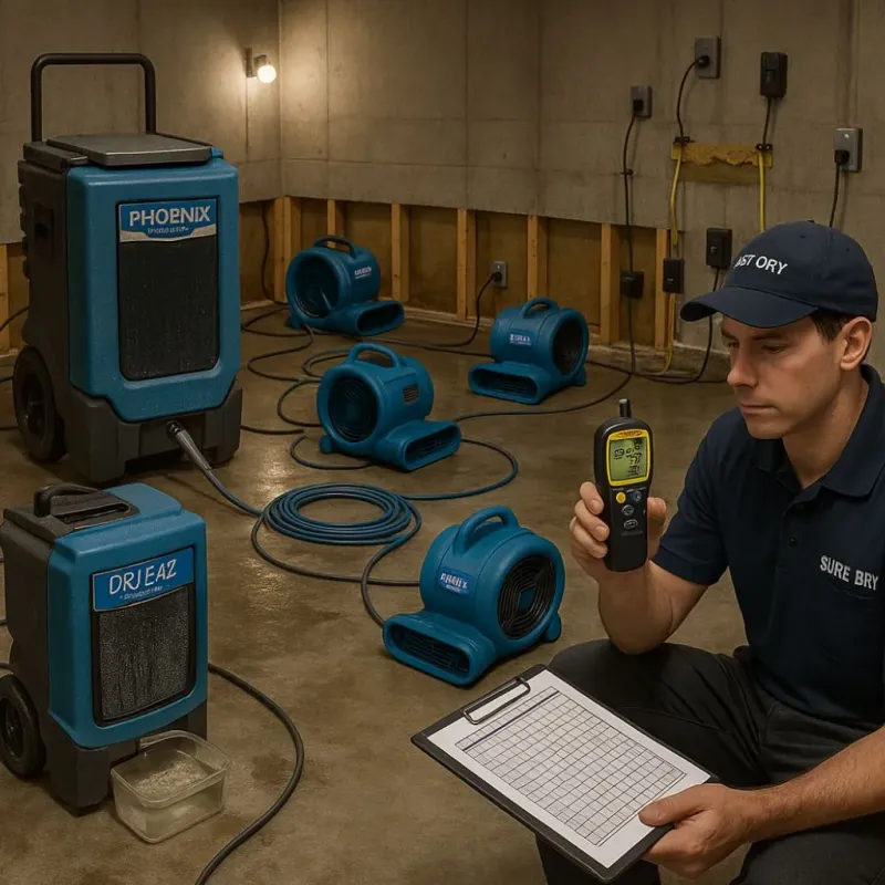 Structural Drying and Dehumidification process in Greenville, IL